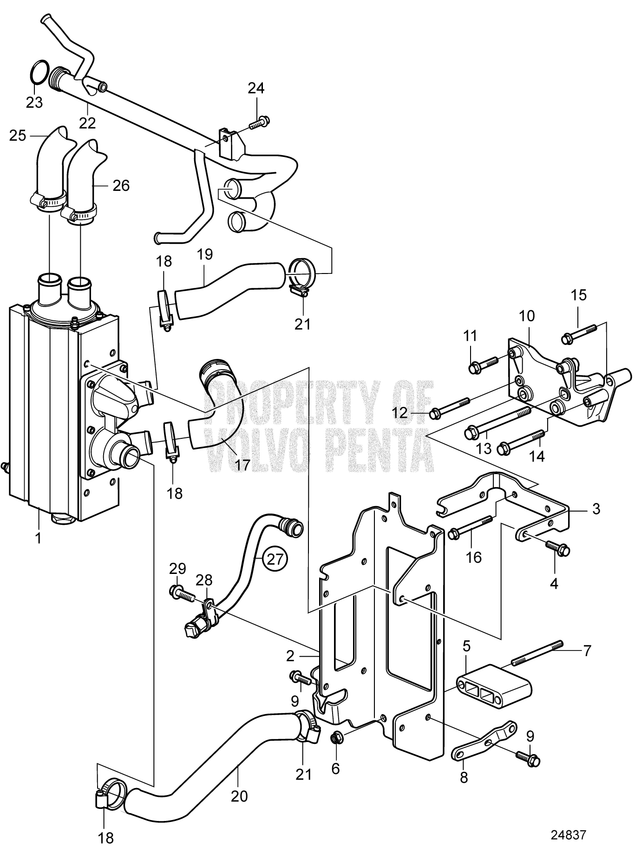 Volvo Penta D3 Kühlwasserleitung - 21591184