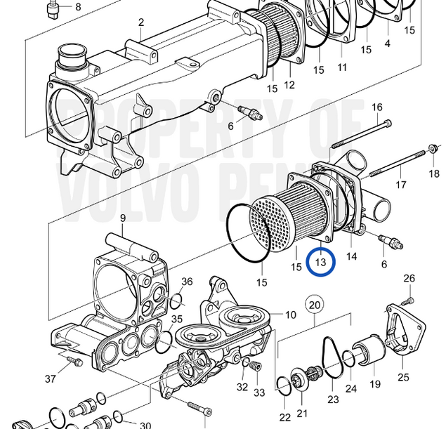 Ölkühlereinsatz Volvo Penta D4/D6 - 40005784