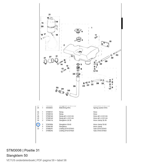 Slangklem 50 - Vetus - STM3006