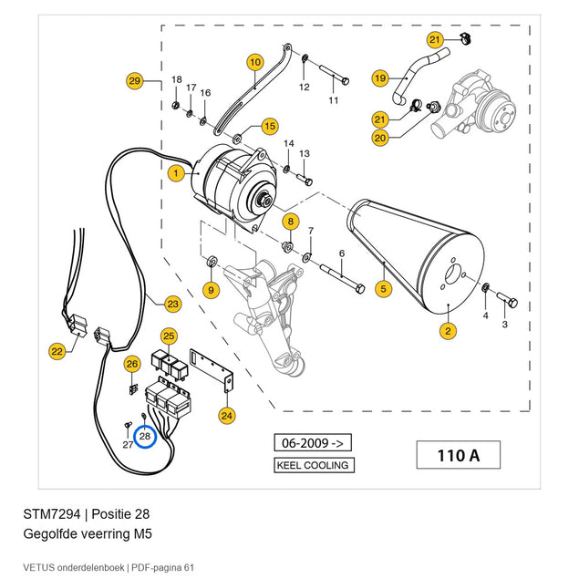 Gegolfde veerring M5 - Vetus - STM7294