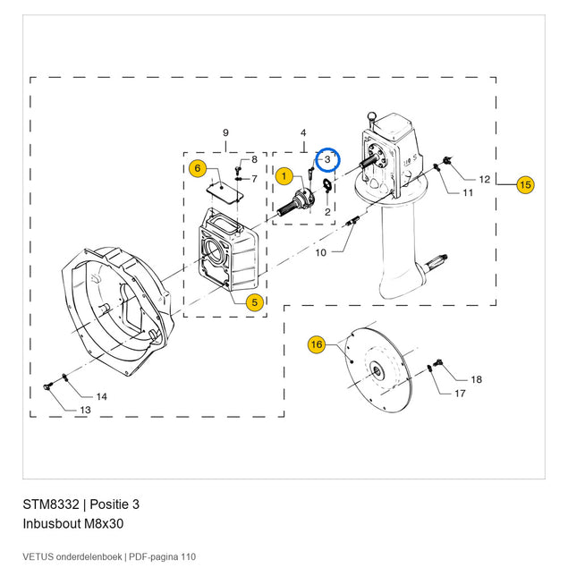 Inbusbout M8x30 - Vetus - STM8332