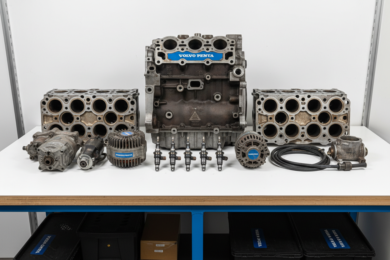 Gebruikte Volvo Penta onderdelen kopen? Technisch gecontroleerd, scherp geprijsd en direct uit voorraad leverbaar bij MarineDustrie.