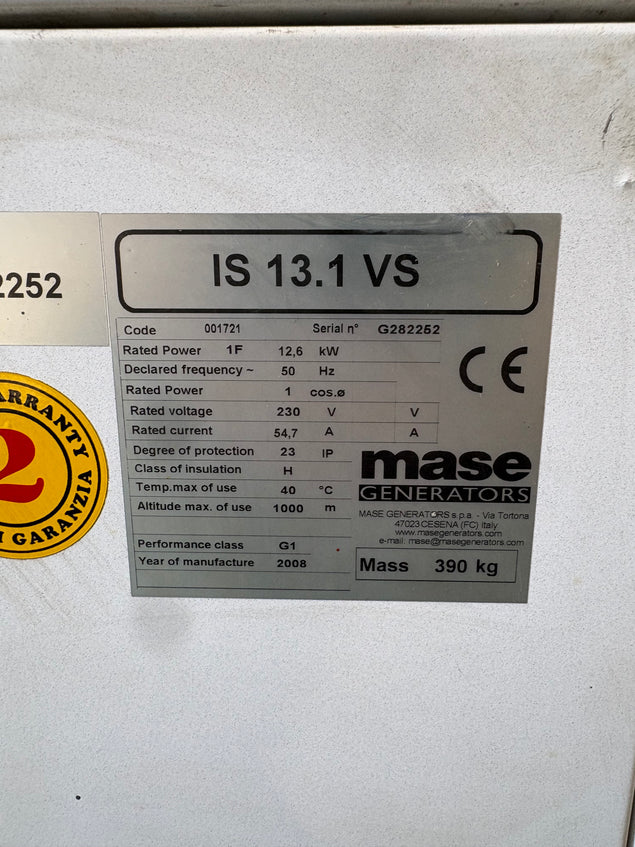 Mase IS13.1 13.1 KVA Schiffsdieselgenerator 1500 U/min