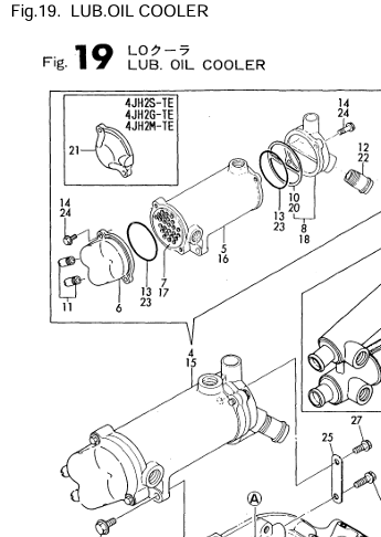 Oliekoeler Yanmar 4JH 4JH2 - 129474-33000