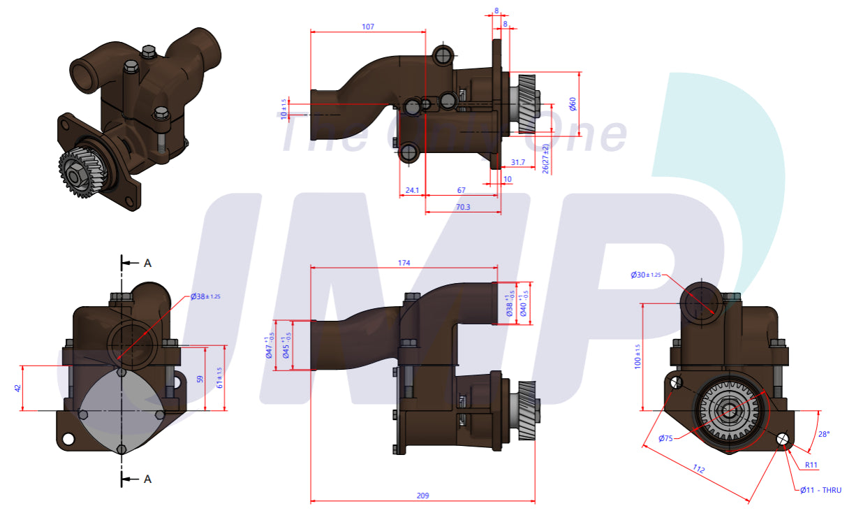 Yanmar 6LP Impellerpumpe – 119773-42502