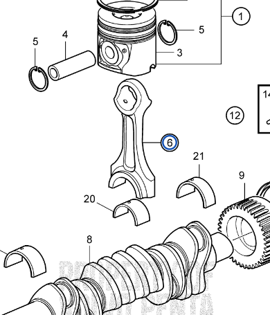 Pleuel Volvo Penta D4/D6 21359313 21969454 23295949