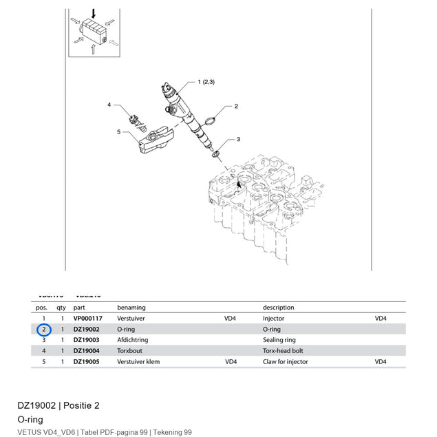 O-ring - Vetus - DZ19002
