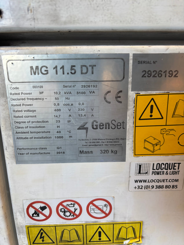 Gen-Set MG 11.5DT 10.2KVA Schiffsgenerator 1500RPM