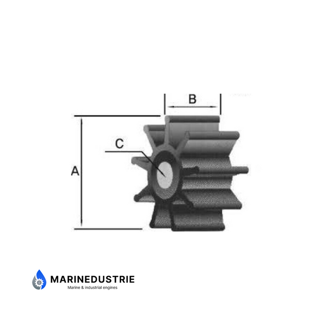 Impeller Volvo: 835874 Oberdorfer: 8922 Perkins: 900012.