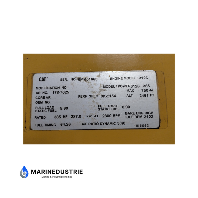 Caterpillar 3126 Marine 385PS