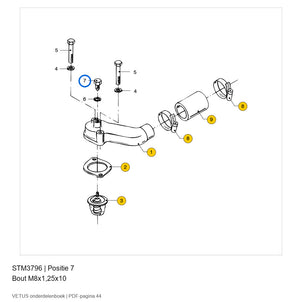 Bout M8x1,25x10 - Vetus - STM3796