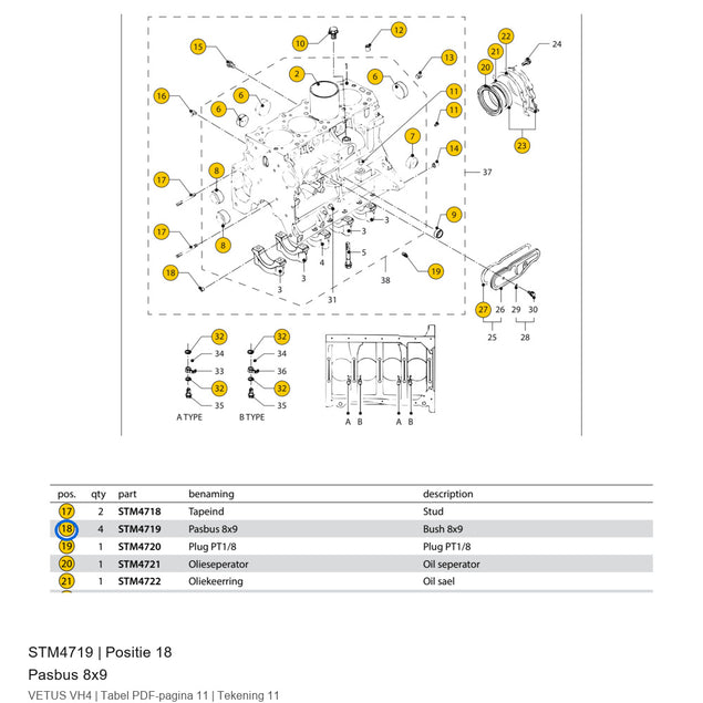 Pasbus (8x9) - Vetus - STM4719