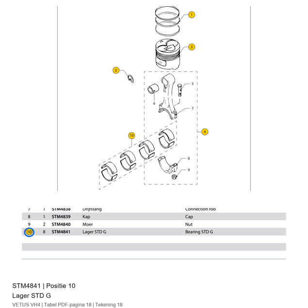 Lager STD G - Vetus - STM4841