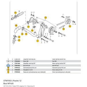 Bout M7x20mm - Vetus - STM7003
