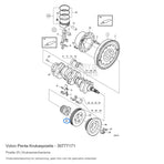 Volvo Penta krukaspoelie 30777171, positie 25 in de onderdelentekening