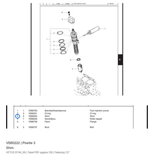 Shim - Vetus - VD60222