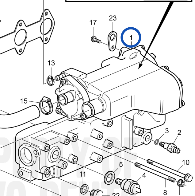 Warmtewisselaar Volvo Penta D1-30 - 22850982