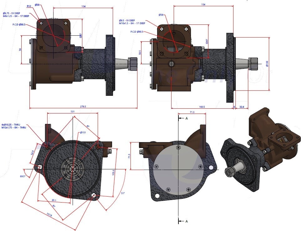 Impellerpumpe Volvo Penta D12 - 3838207 865295